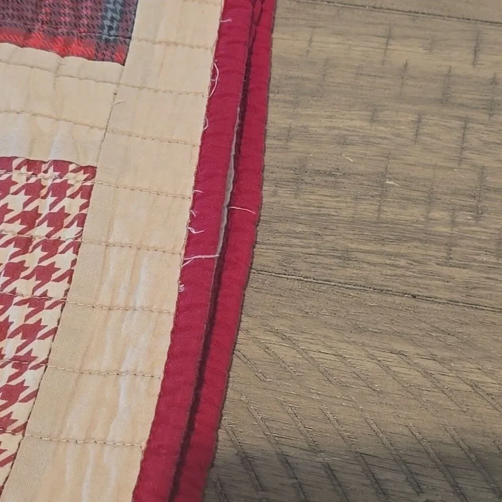 Vintage Woolrich Cotton Plaid Patchwork twin quilt 70